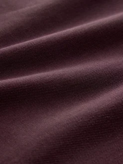 Rouge bordeaux - Ajustement régulier - Polo à manches longues en piqué