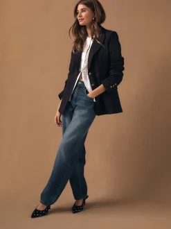 Rouge bordeaux - Blazer ajusté à simple boutonnage