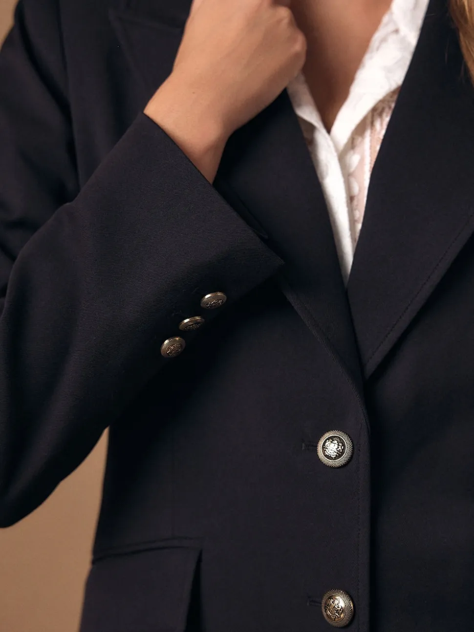 Rouge bordeaux - Blazer ajusté à simple boutonnage