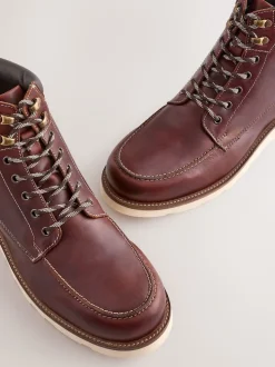 Rouge bordeaux - Bottes compensées à tablier haut