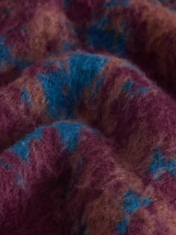 Rouge bordeaux - Cardigan décontracté à Motif Fleuri