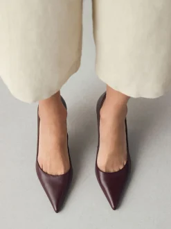 Rouge bordeaux - Chaussures de milieu de terrain en cuir