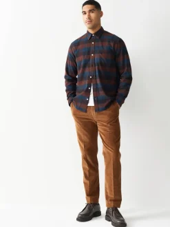 Rouge bordeaux - Chemise à manches longues Check