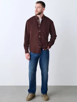 Rouge bordeaux - Chemise de cordon à manches longues