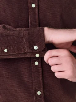 Rouge bordeaux - Chemise de cordon à manches longues