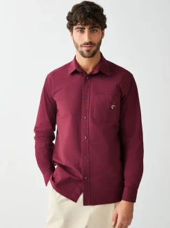 Rouge bordeaux - Chemise Oxford Guinness à manches longues