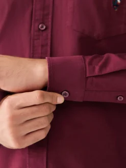 Rouge bordeaux - Chemise Oxford Guinness à manches longues