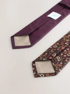 Rouge bordeaux - Cravates 2 Lot