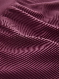 Rouge bordeaux - Côtelé sans couture Taille haute Leggings