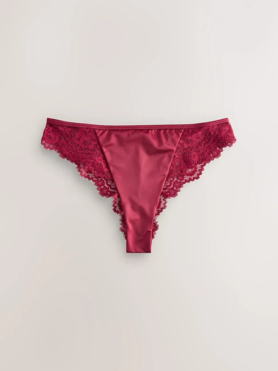 Rouge bordeaux - Culotte en dentelle à dos nœud
