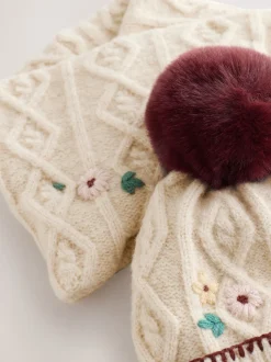 Rouge bordeaux - Ensemble bonnet et snoods (1-16ans) (1-16ans)