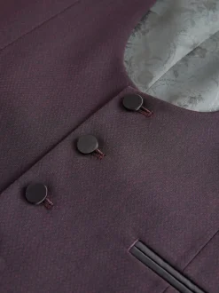 Rouge bordeaux - Gilet de costume de smoking