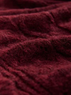 Rouge bordeaux - Laura Ashley Cardigan boutonné pointelle et festoncles avec une touche de laine