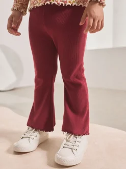 Rouge bordeaux - Leggings évasés à côtes (3mths-7yrs)