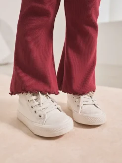 Rouge bordeaux - Leggings évasés à côtes (3mths-7yrs)