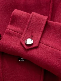 Rouge bordeaux - Manteau habillé à col cheminée