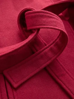 Rouge bordeaux - Manteau habillé à col cheminée