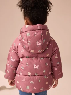 Rouge bordeaux - Manteau Résistant à la douche doublé de fausse fourrure (3mois-7ans)