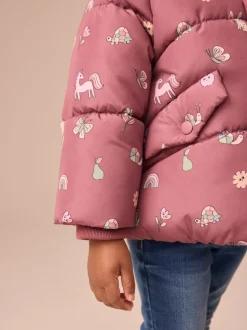 Rouge bordeaux - Manteau Résistant à la douche doublé de fausse fourrure (3mois-7ans)