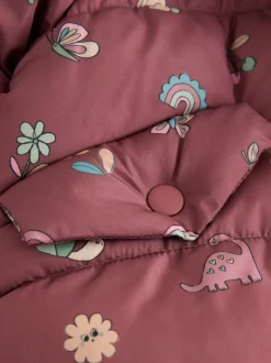 Rouge bordeaux - Manteau Résistant à la douche doublé de fausse fourrure (3mois-7ans)