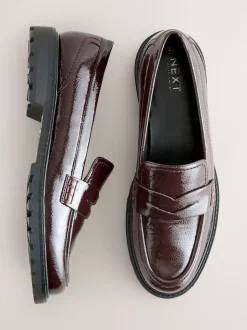 Rouge bordeaux - Mocassins vernis épais