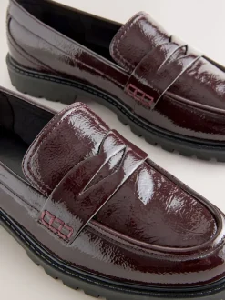 Rouge bordeaux - Mocassins vernis épais