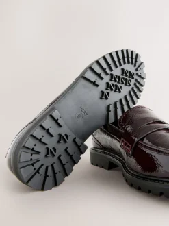 Rouge bordeaux - Mocassins vernis épais