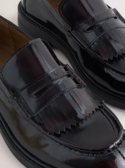 Rouge bordeaux - Mocassins à franges Penny