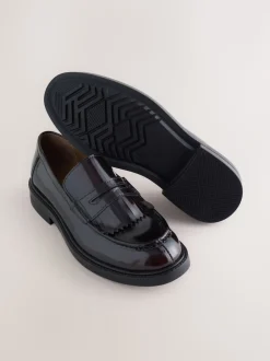 Rouge bordeaux - Mocassins à franges Penny