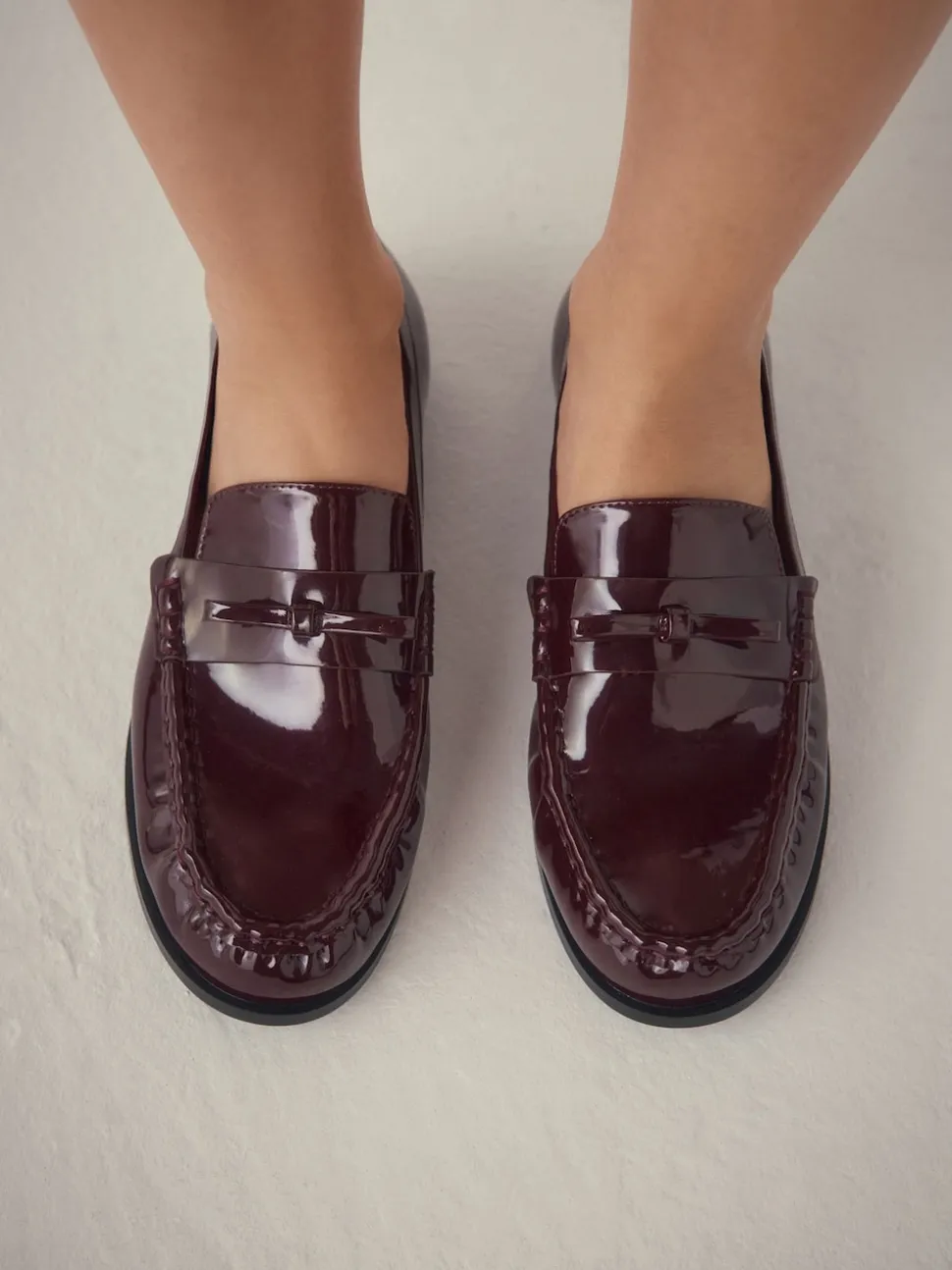 Rouge bordeaux - Mocassins Forever Comfort® à bout froncé avec nœud