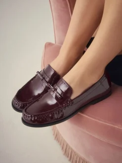 Rouge bordeaux - Mocassins Forever Comfort® à bout froncé avec nœud