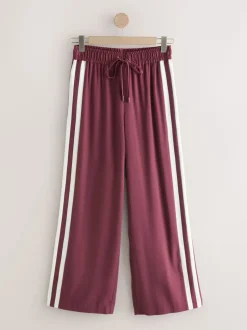 Rouge bordeaux - Pantalon large à bande latérale