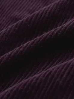 Rouge bordeaux - Pantalons en velours côtelé à jambe large avec écharpe