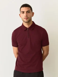 Rouge bordeaux - Polo à col intelligent Manches courtes