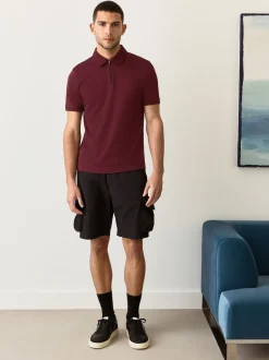 Rouge bordeaux - Polo à col intelligent Manches courtes