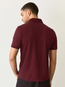 Rouge bordeaux - Polo à col intelligent Manches courtes