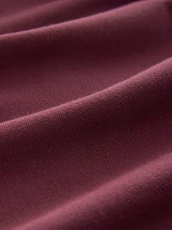 Rouge bordeaux - Polo coupe classique à manches courtes et liserés