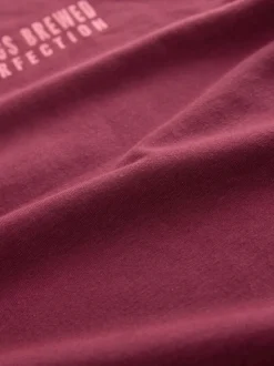 Rouge bordeaux - Pyjama à manches courtes en coton