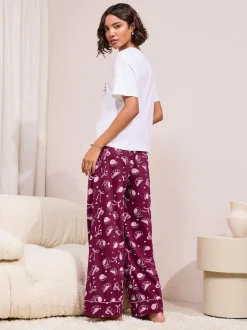 Rouge bordeaux - Pyjama Friends Like These construction club à manches courtes