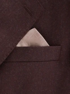 Rouge bordeaux - Slim Fit (Slim Fit) - Veste de costume en flanelle de laine et cachemire mélangées Signature Zignone