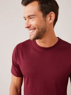 Rouge bordeaux - Slim Fit (Slim Fit) - T-shirt Essential Col rond en coton