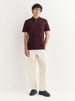 Rouge bordeaux - Slim Fit (Slim Fit) - Polo Manches courtes Pique