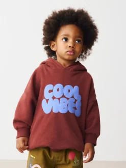 Rouge bordeaux - Sweat à capuche imprimé à manches longues (3mois-7ans)