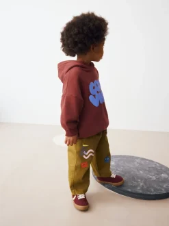 Rouge bordeaux - Sweat à capuche imprimé à manches longues (3mois-7ans)