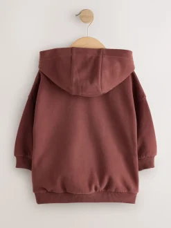 Rouge bordeaux - Sweat à capuche imprimé à manches longues (3mois-7ans)