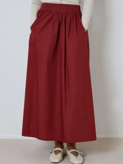Rouge bordeaux - Threadbare Jupe midi avec poches