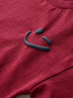 Rouge bordeaux - T-shirt semi-uni à manches longues (3mois-7ans)