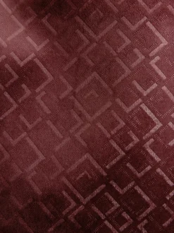 Rouge bordeaux imprimé géométrique - Slim Fit (Slim Fit) - Blazer en velours à motifs