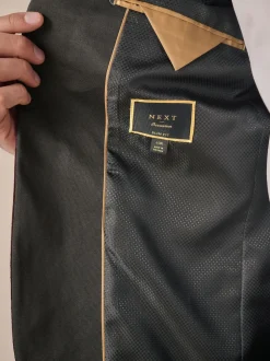 Rouge bordeaux imprimé géométrique - Slim Fit (Slim Fit) - Blazer en velours à motifs