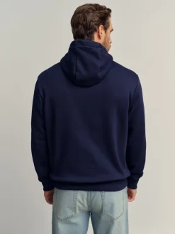 Rouge bordeaux/bleu marine/blanc écru - Sweat à capuche à enfiler - Sweat-shirt color block